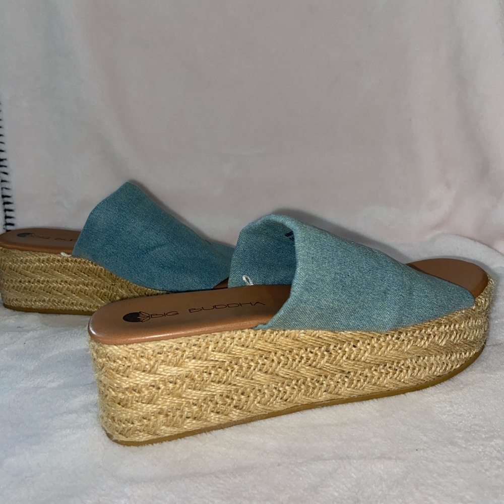 Cute denim platform sandals